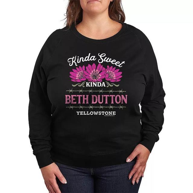 Plus Size Yellowstone Kinda Beth Dutton Lightweight French Terry Sweatshirt, Womens Product Image