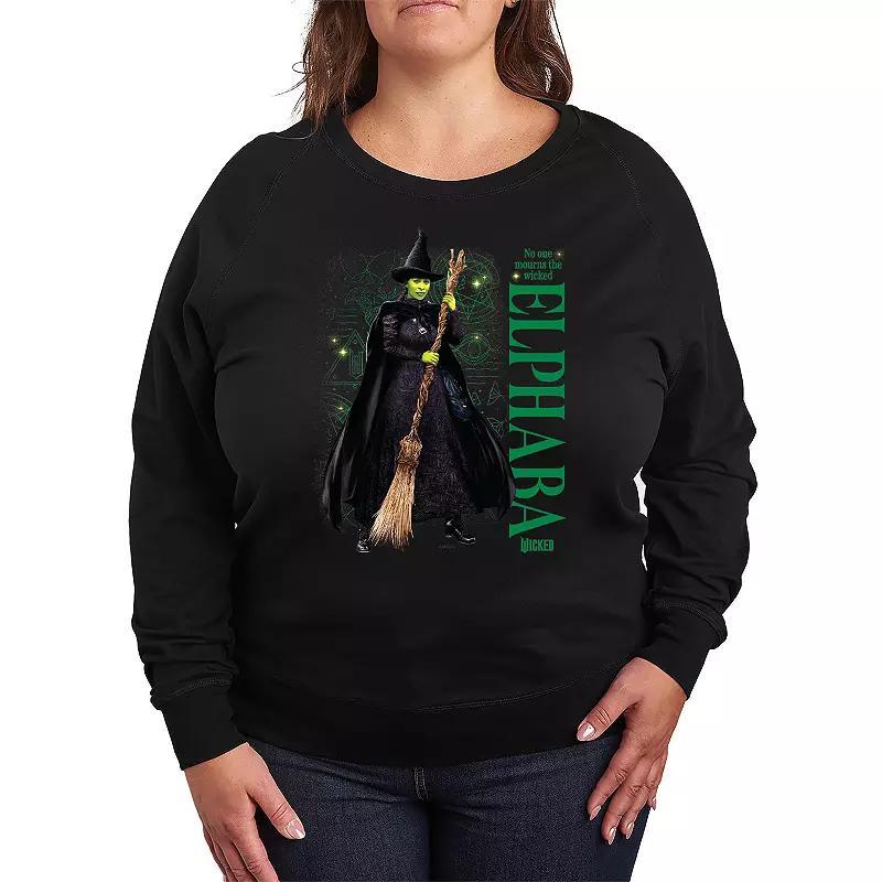 Plus Size Wicked Elphaba No One Mourns The Wicked Lighweight French Terry Sweatshirt, Womens Product Image