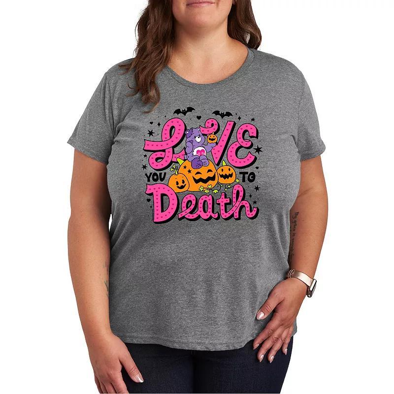 Plus Size Care Bears Halloween Love You To Death Graphic Tee, Womens Grey Gray Product Image