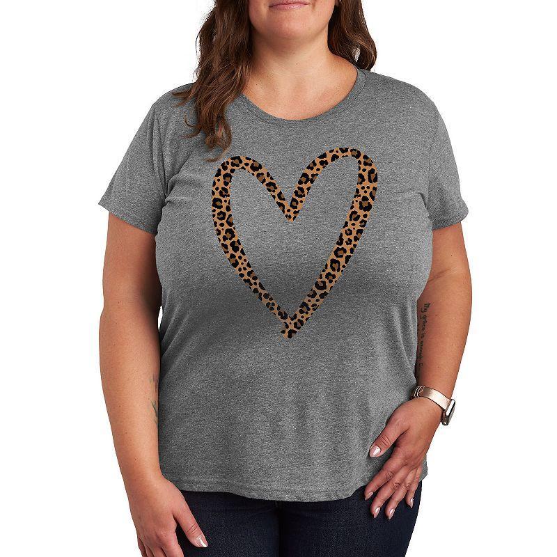 Plus Size Crescent Moon Bats Graphic Tee, Womens Grey Red Product Image