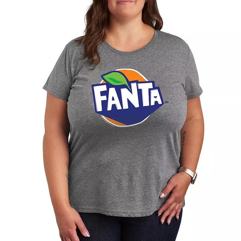 Plus Coca-Cola Fanta Graphic Tee, Womens Grey Gray Product Image