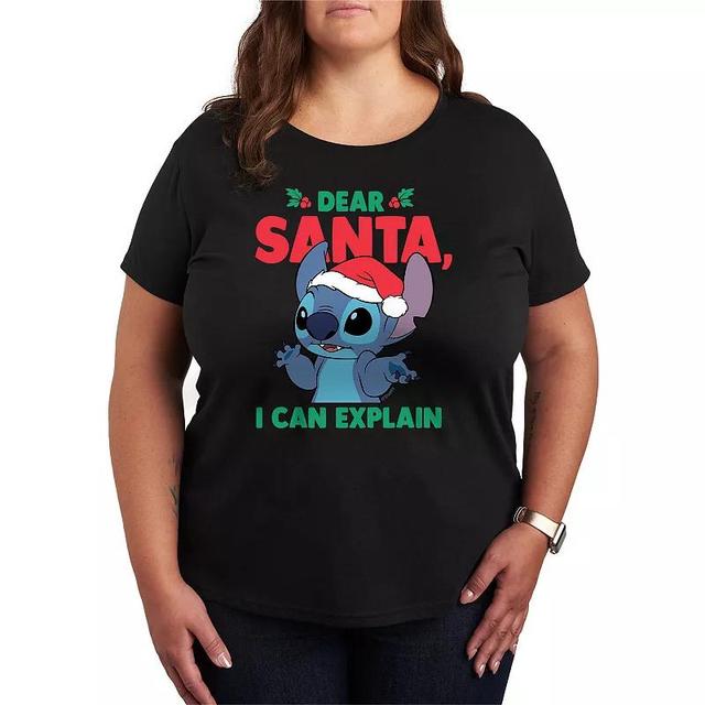 Disneys Lilo and Stitch Plus Size Dear Santa Graphic Tee, Womens Product Image