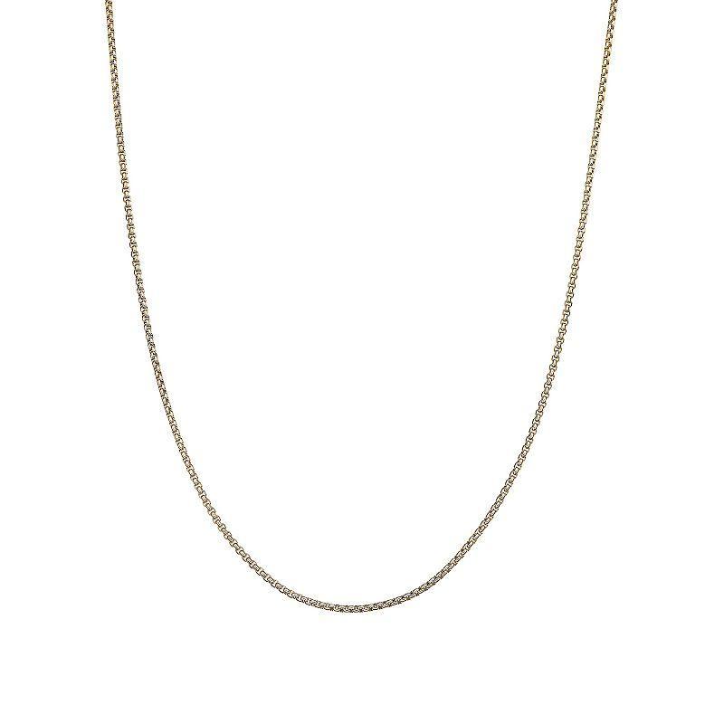 Mens LYNX Stainless Steel Box Chain Necklace Yellow Product Image