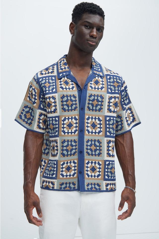 Nolan Textured Shirt - Tan/Multi Product Image