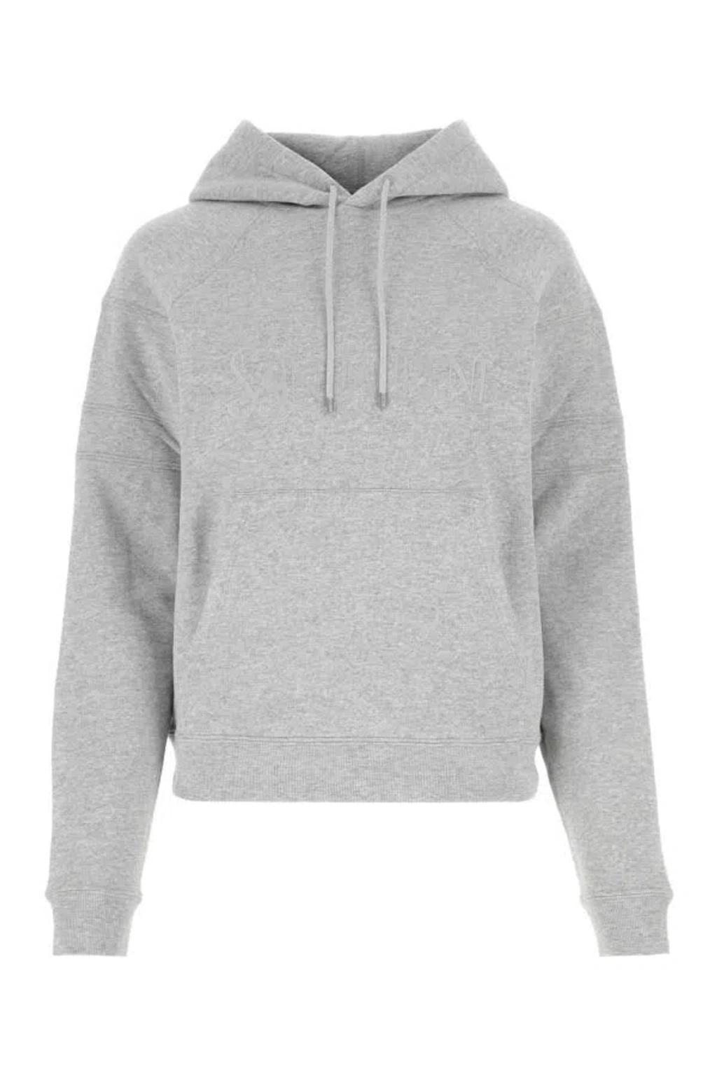 Woman Grey Cotton Blend Sweatshirt In Gray product image