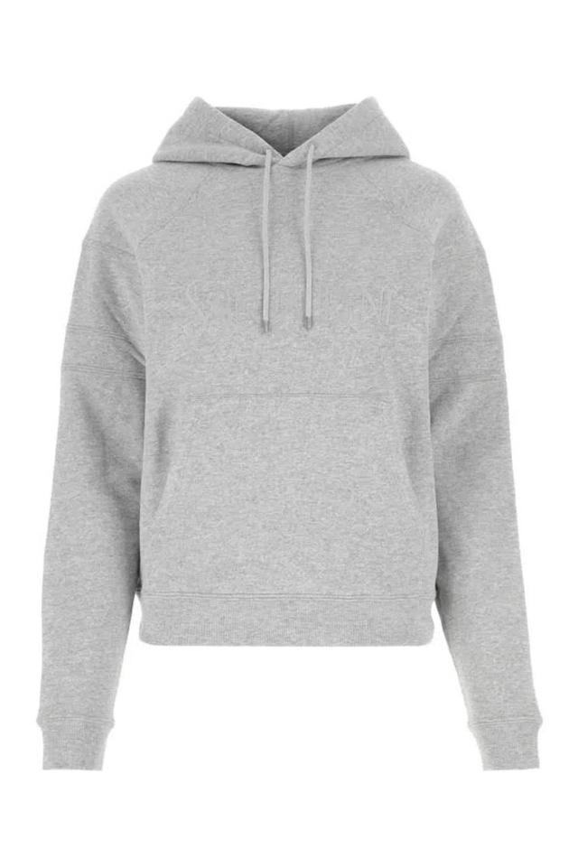 Woman Grey Cotton Blend Sweatshirt In Gray Product Image