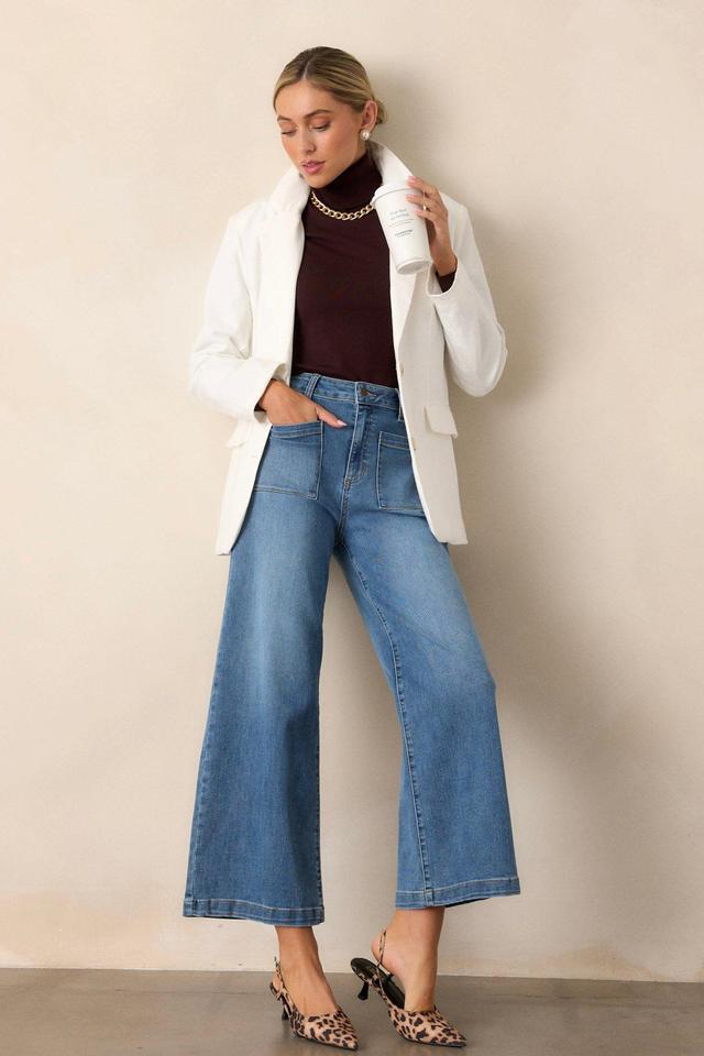 Sunday Morning Medium Wash Wide Leg Jeans Product Image