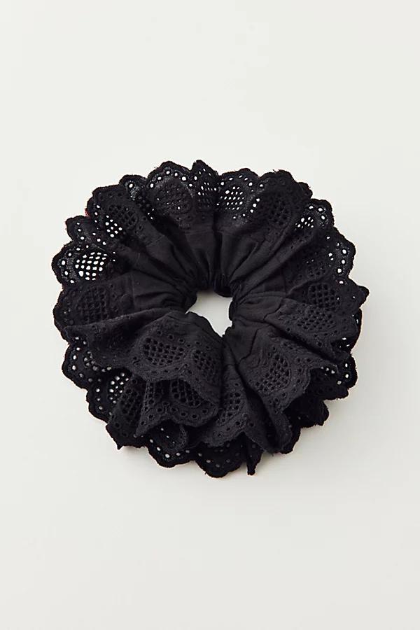 Heart Eyelet Scrunchie Womens at Urban Outfitters Product Image