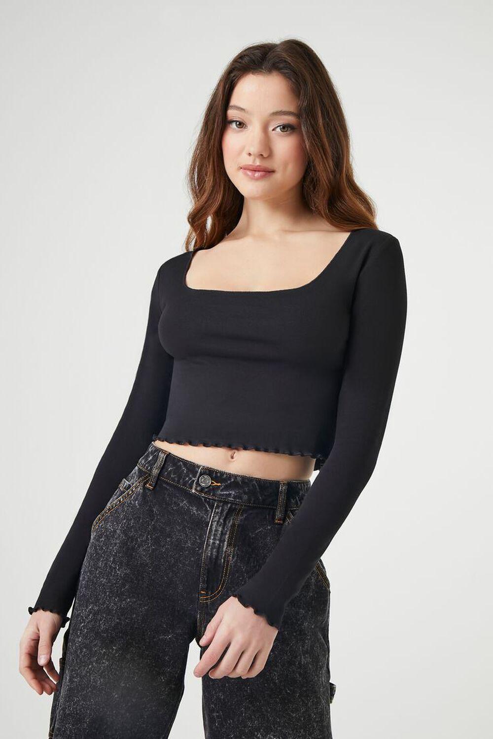 Lettuce-Edge Crop Top | Forever 21 Product Image