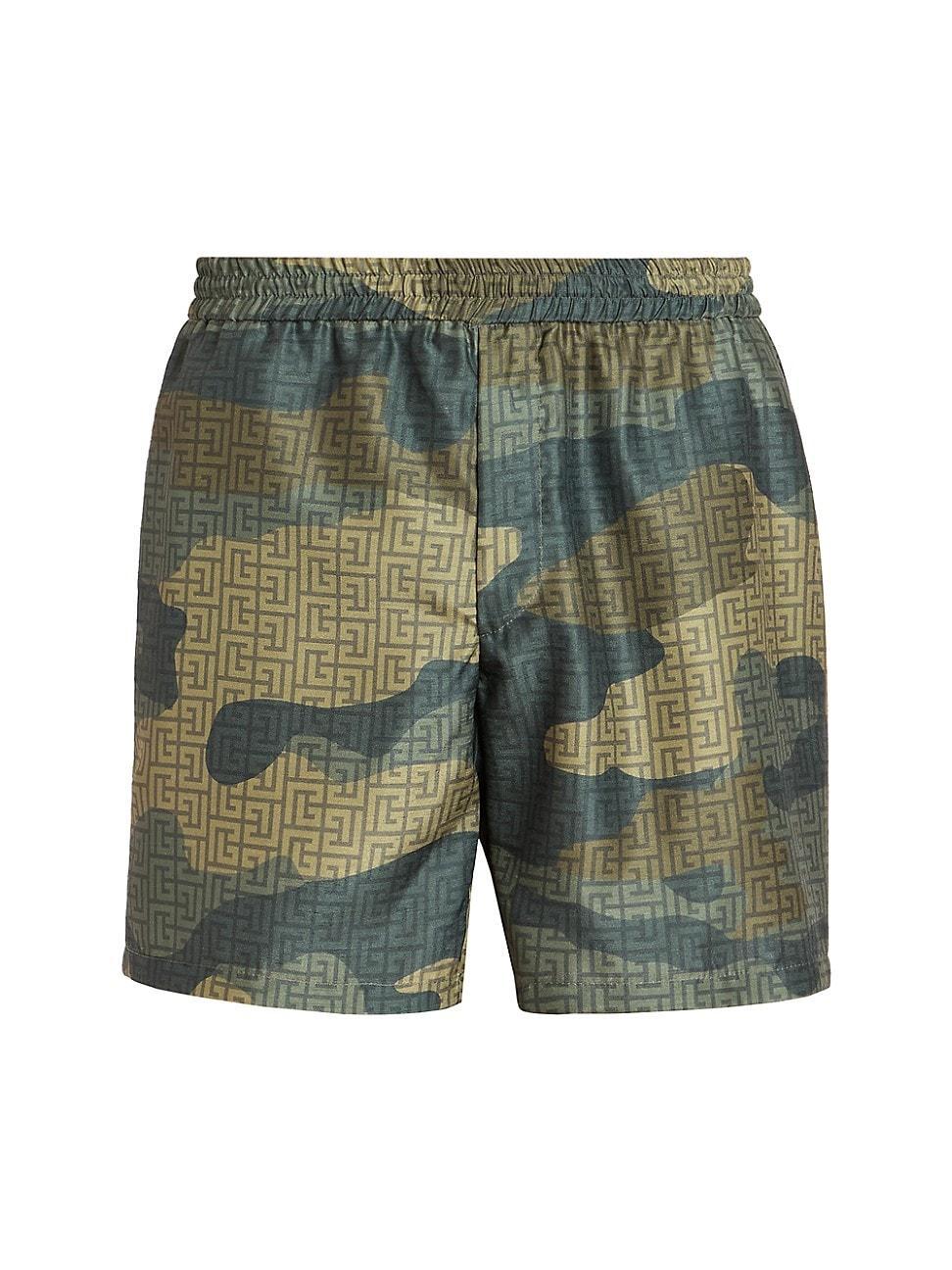 Mens Camouflage Print Shantung Shorts Product Image