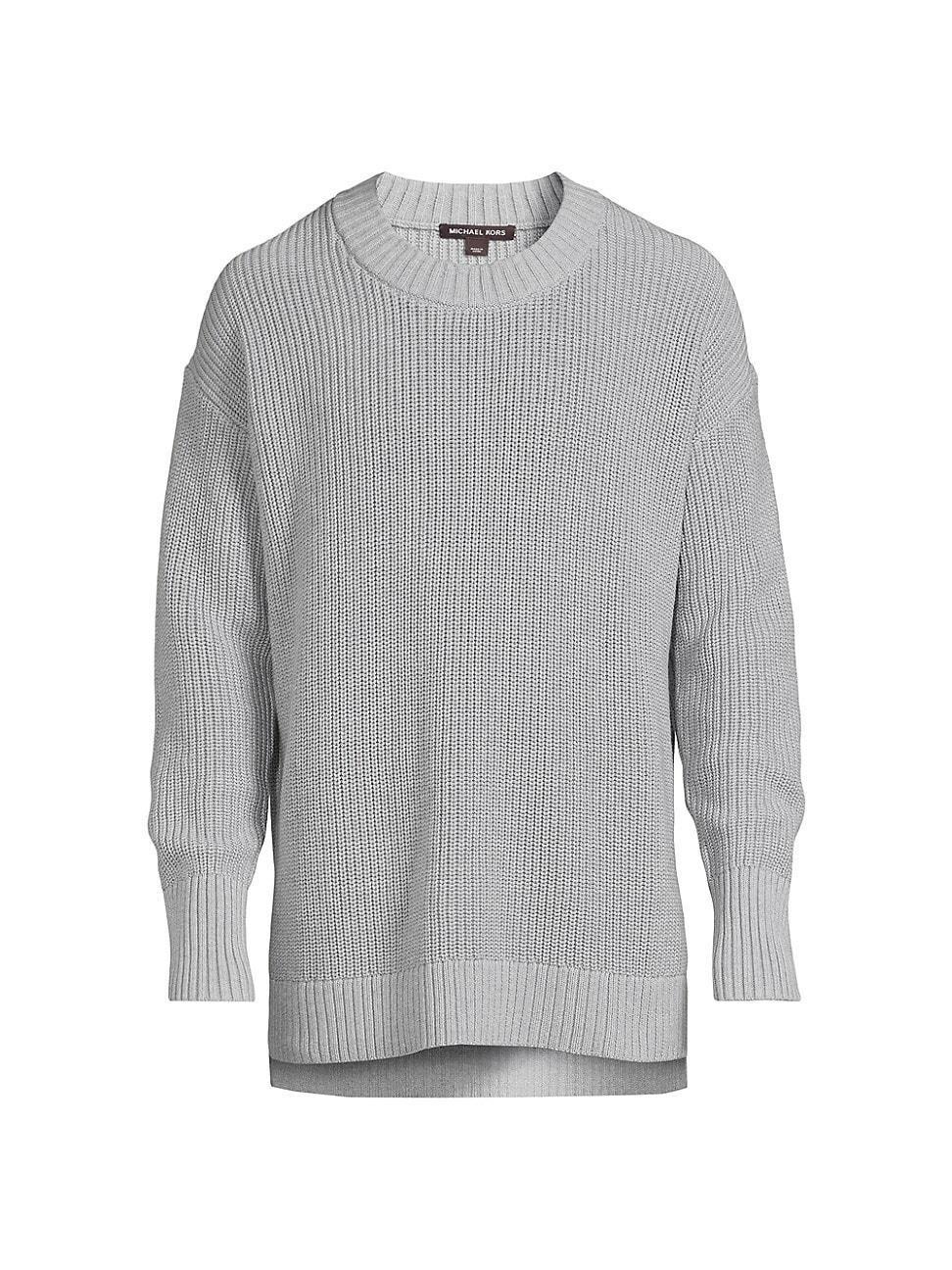 Mens Stepped Hem Cotton Sweater Product Image