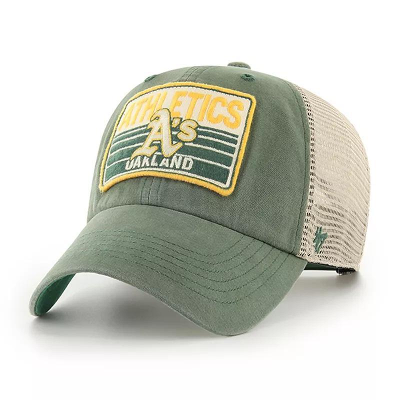 Mens 47 Brand Green Oakland Athletics Four Stroke Clean Up Trucker Snapback Hat Product Image