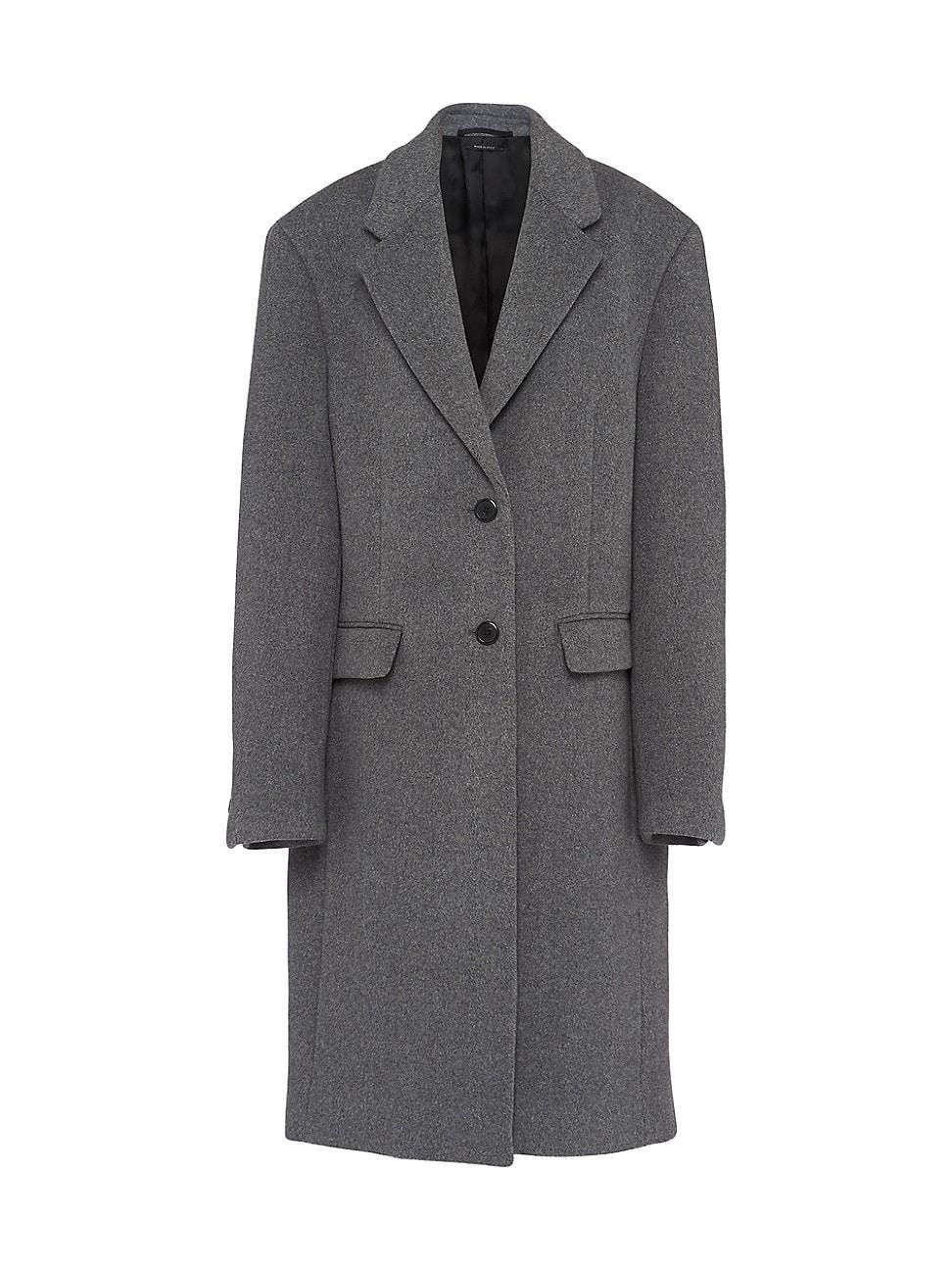 Womens Single-Breasted Velour Coat Product Image