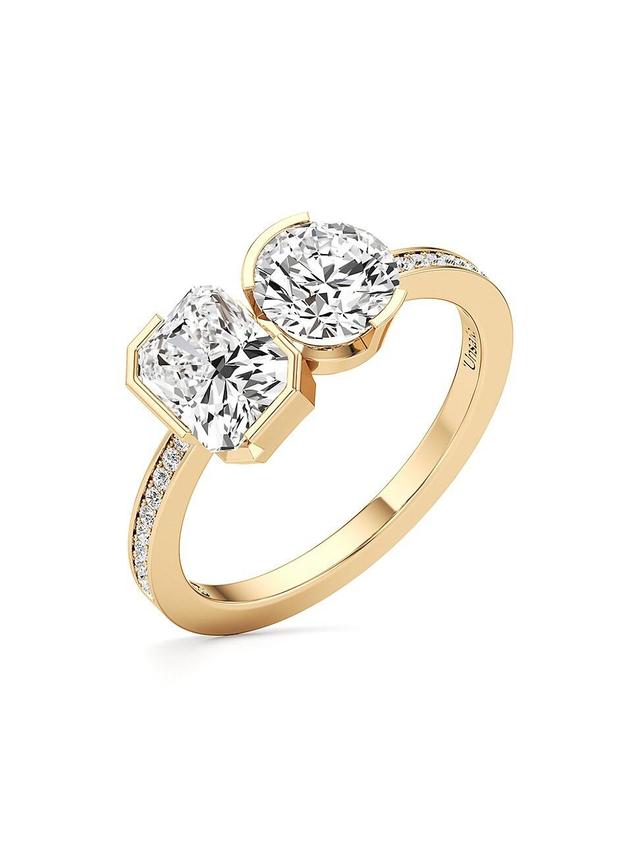 Womens Meta 18K Yellow Gold & 2.09 TCW Lab-Grown Diamond Toi Et Moi Ring Product Image