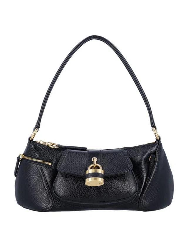 Womens Chloe 99 Grained Leather Shoulder Bag In Black Product Image