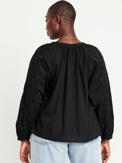 Split-Neck Button-Down Top Product Image