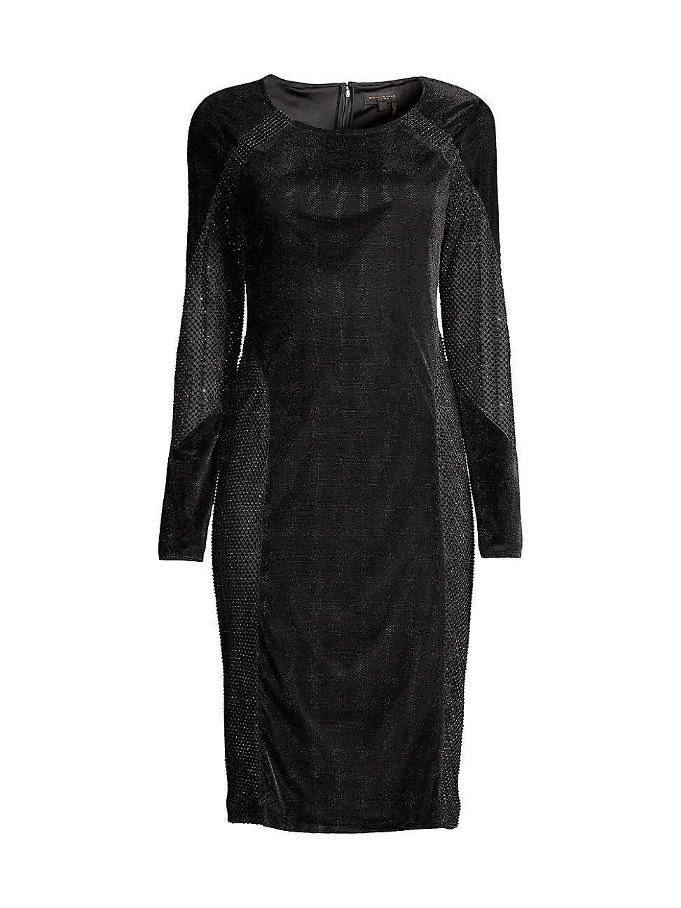 Womens Social Occasion Velvet & Mesh Cocktail Dress Product Image