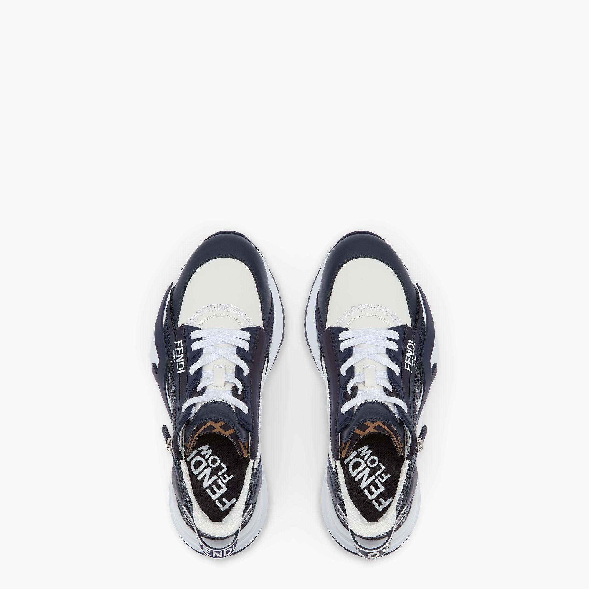 Fendi Flow SneakersBlue FF jacquard and white leather running sneakers Product Image