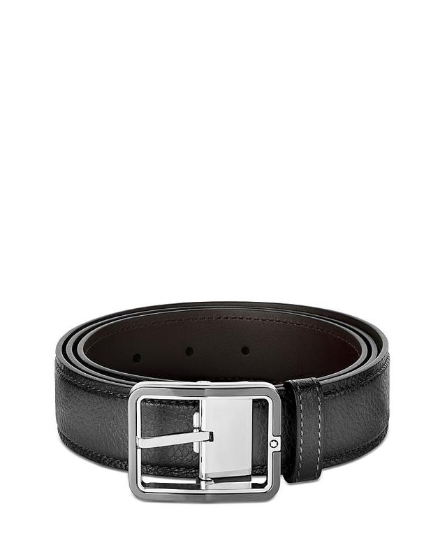 Men's Rectangle-Buckle Grained Leather Belt, 35mm Product Image