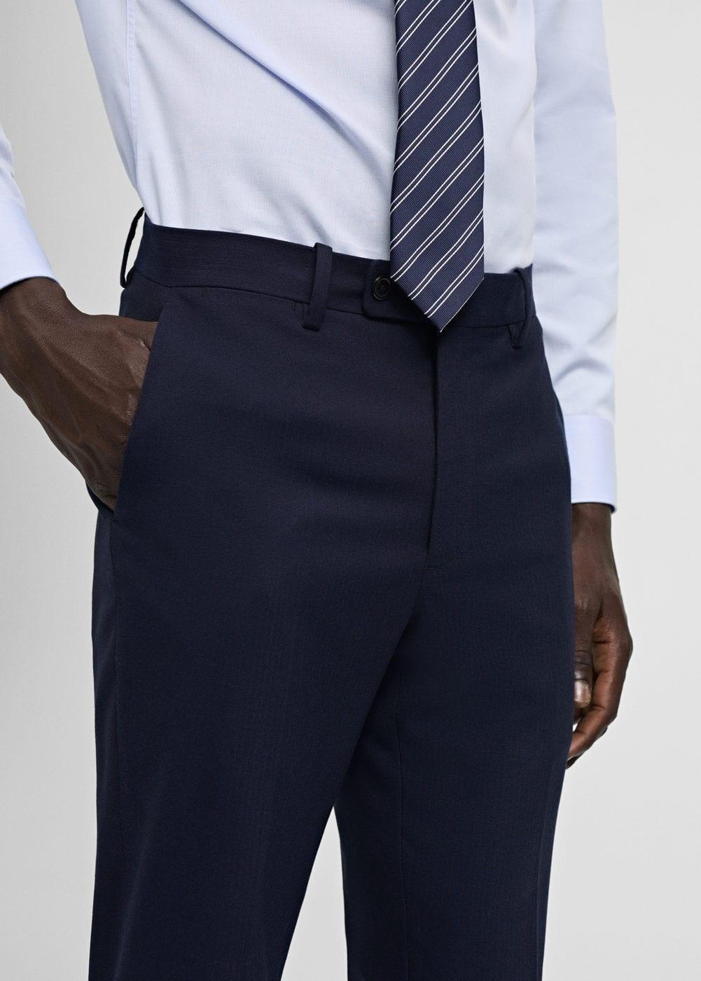 MANGO MAN - Stretch fabric slim-fit suit pants dark navyMen Product Image