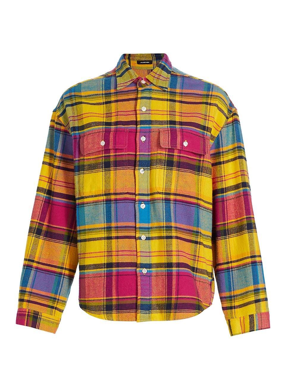 Womens Plaid Cotton Long-Sleeve Shirt Product Image