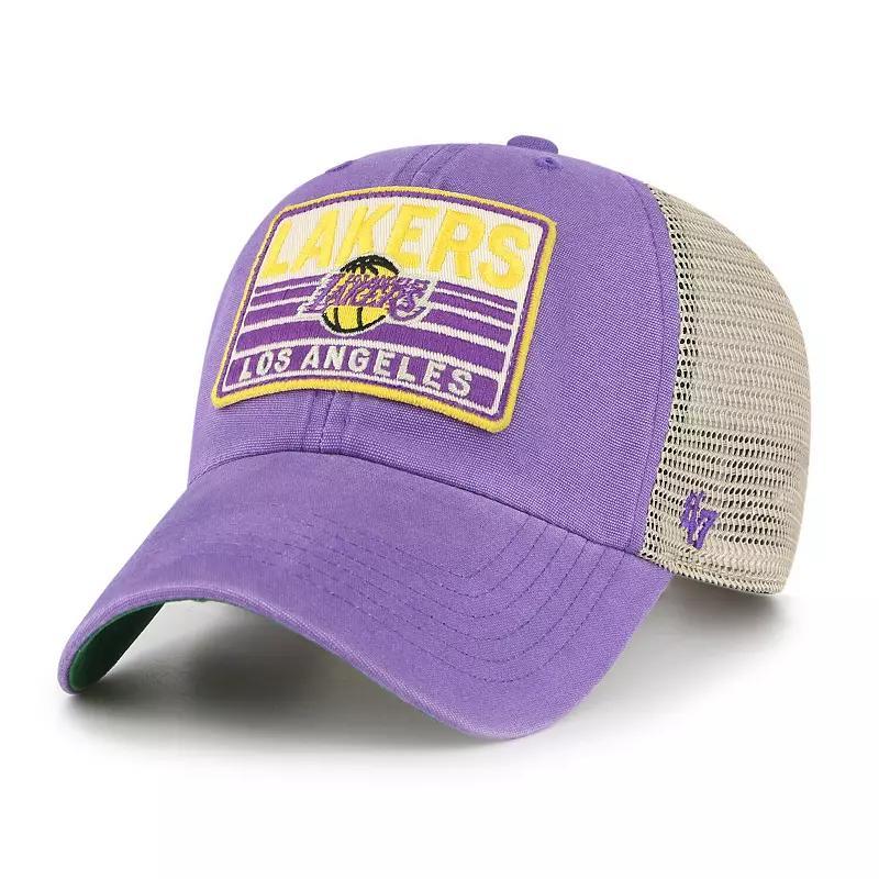 Mens 47 Brand Purple Los Angeles Lakers Four Stroke Clean Up Snapback Hat - Purple Product Image