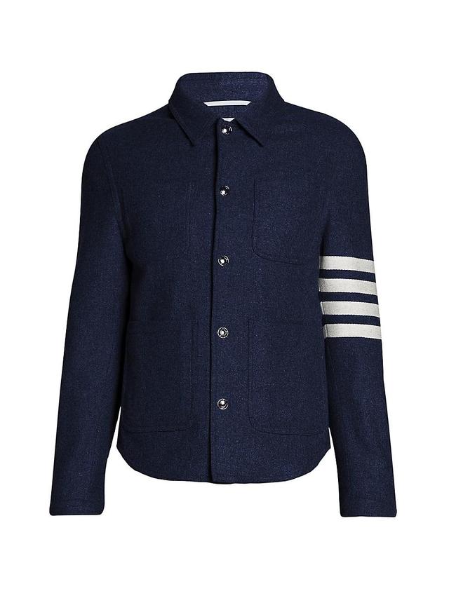 Mens 4-Bar Stripe Wool-Blend Utility Jacket Product Image