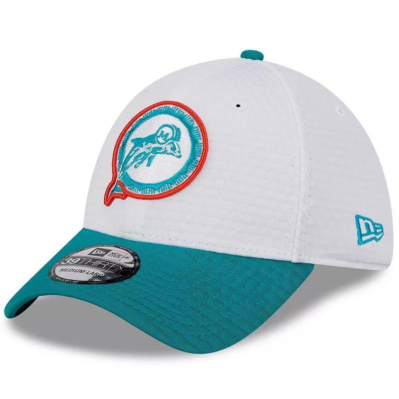 Mens New Era /Aqua Miami Dolphins 2024 NFL Training Camp 39THIRTY Flex Hat Product Image