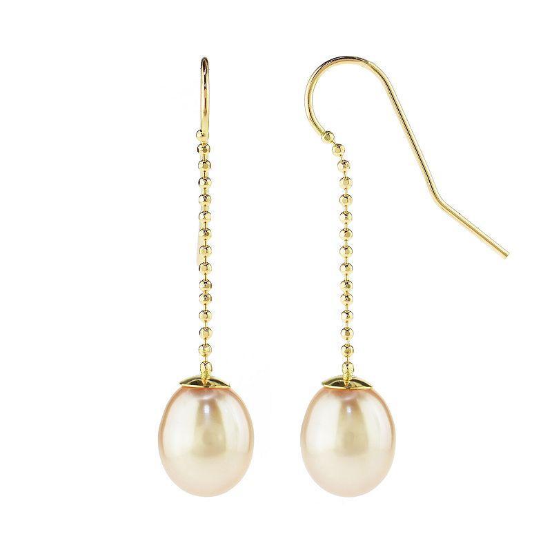 Jewelmak 14K Gold Cultured Freshwater Pearl Beaded Earrings, Womens Product Image