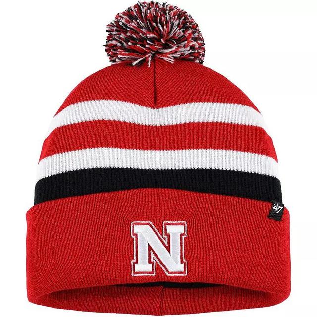 Mens 47 Scarlet Nebraska Huskers State Line Cuffed Knit Hat with Pom Product Image