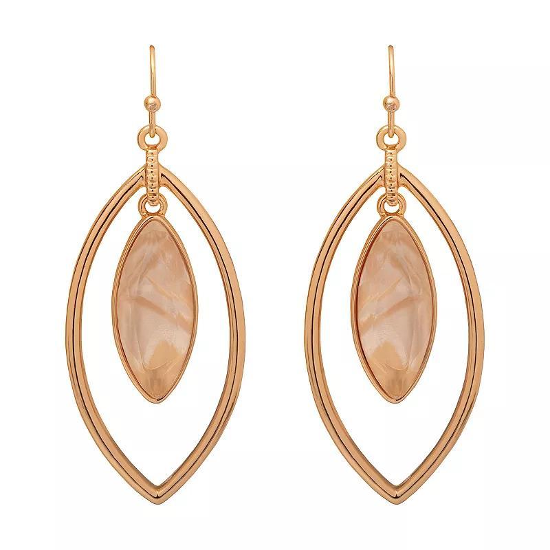 Emberly Gold Tone Open Stone Drop Earrings, Womens, Clear Product Image