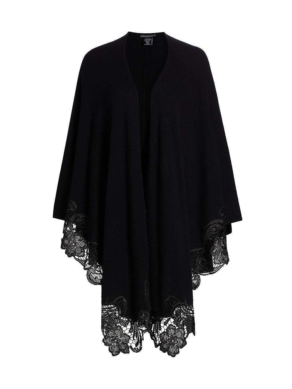 Cashmere Cape With Lace Trim Product Image