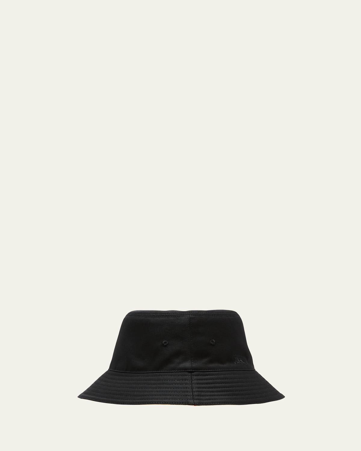 Mens Reversible Check Cotton Bucket Hat Product Image