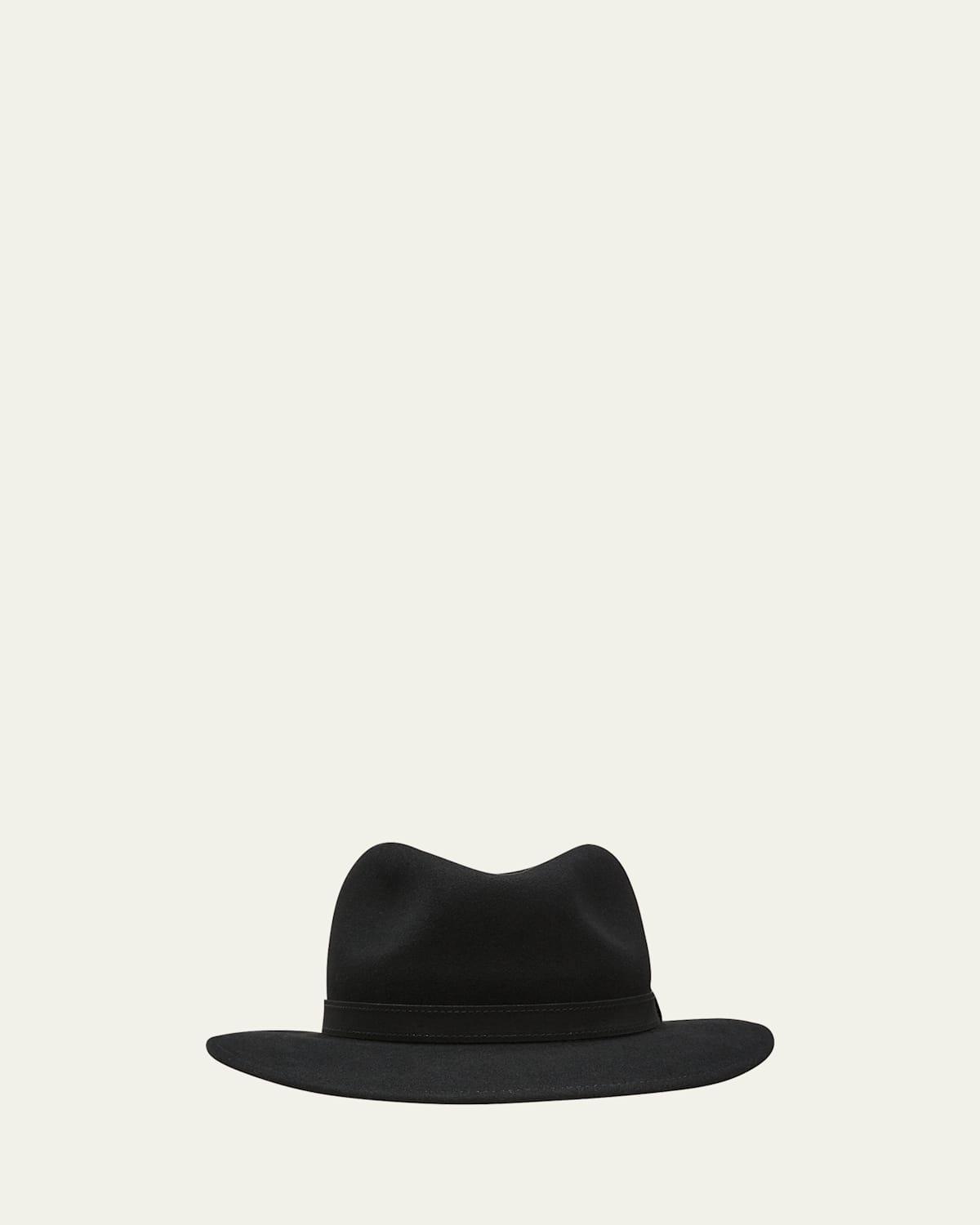 Mens Alessandria Leather-Band Wool Fedora Hat Product Image