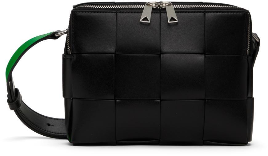 BOTTEGA VENETA Black Cassette Bag In 1091 Black/blackpar/ Product Image