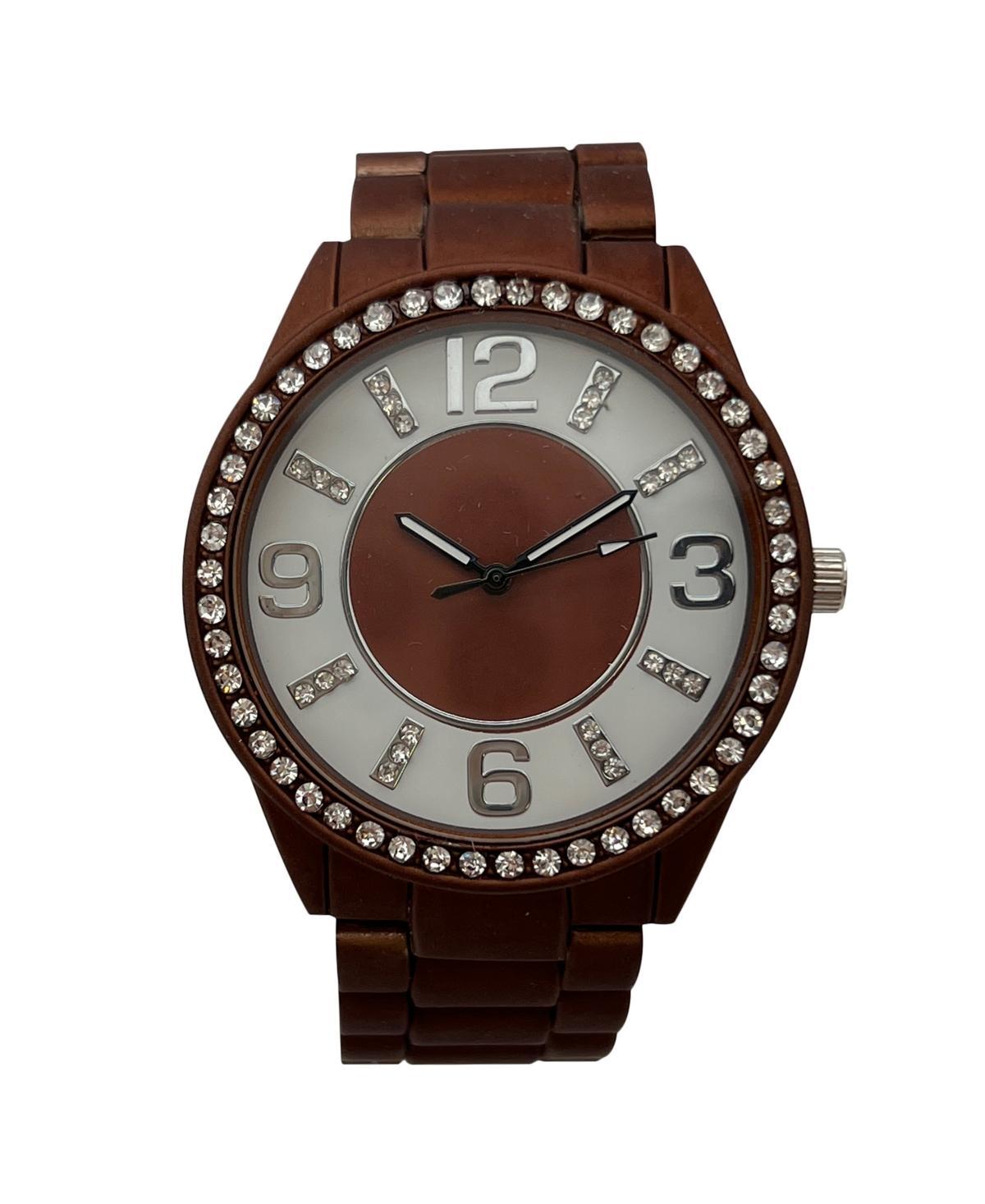 Olivia Pratt Sparkle and Matte Solid Colors Women Watch - Brown Product Image