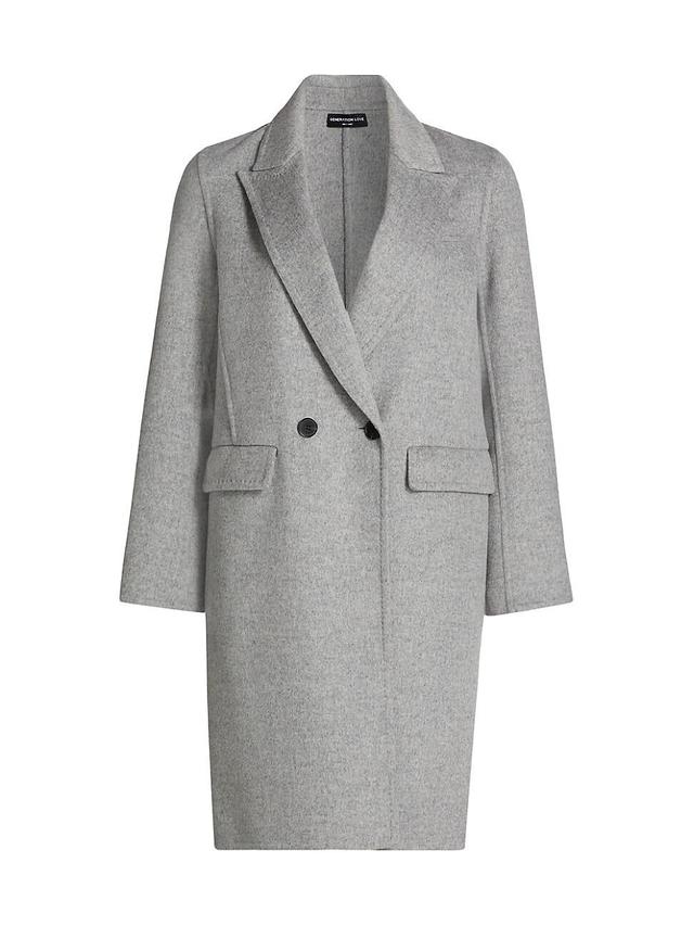 Womens Vance Wool-Blend Double-Breasted Coat Product Image