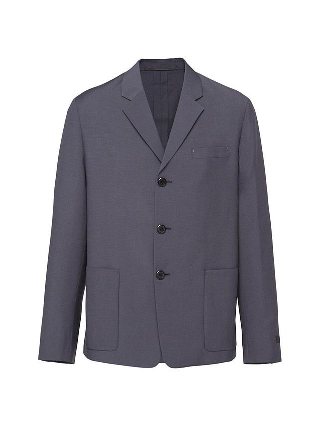 Mens Single Breasted Mohair Wool Jacket Product Image