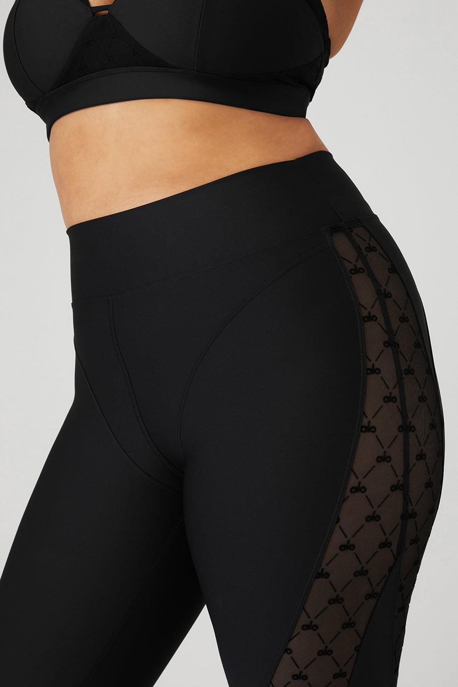 Airlift Mesh High-Waist Celeste Capri - Black Product Image