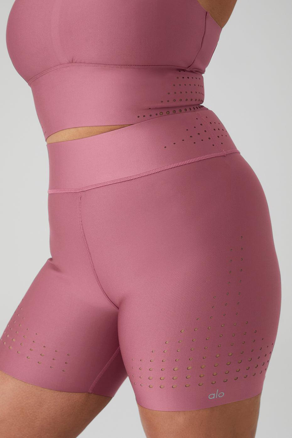 Alo Yoga | 5 Airlift High-Waist Laser Cut Speedy Short Pink Product Image