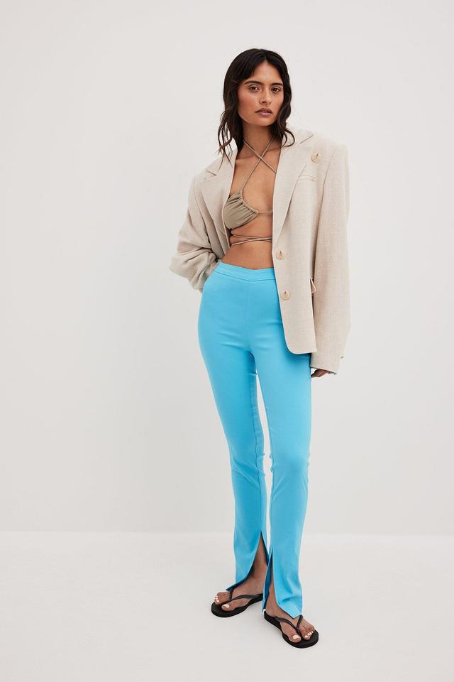 Mid Waist Slit Trousers Product Image