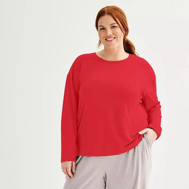 Plus Size Sonoma Goods For Life Long Sleeve Sleep Top, Womens Product Image