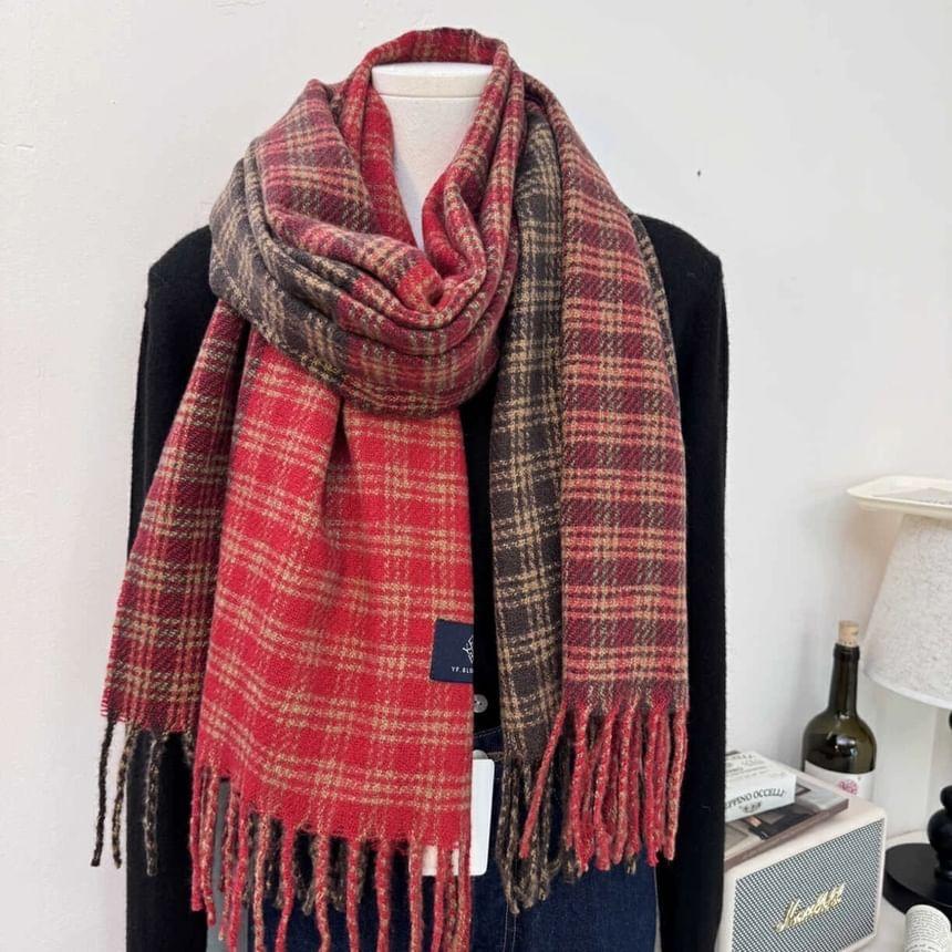 Plaid Fringed Scarf product image