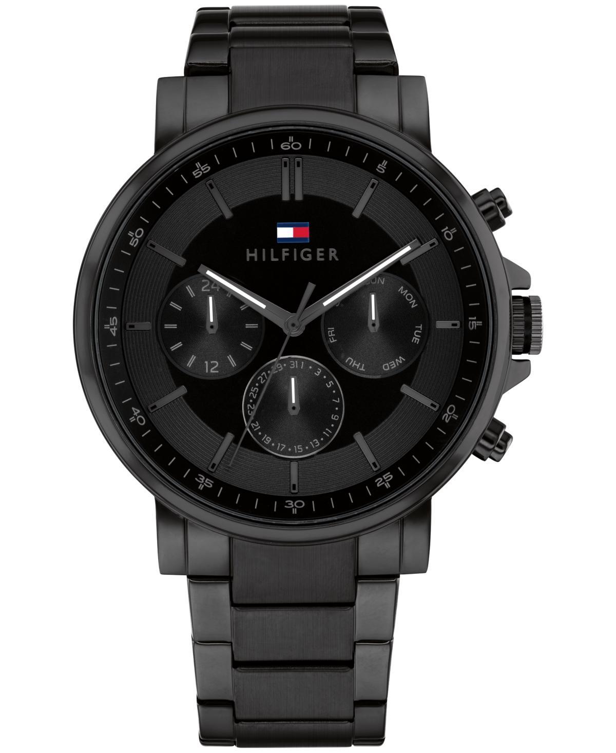 Tommy Hilfiger Mens Multifunction Black Stainless Steel Watch 43mm - Black Product Image