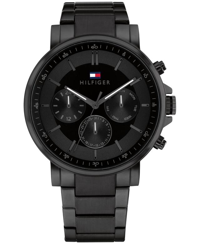 Tommy Hilfiger Mens Multifunction Black Stainless Steel Watch 43mm - Black Product Image