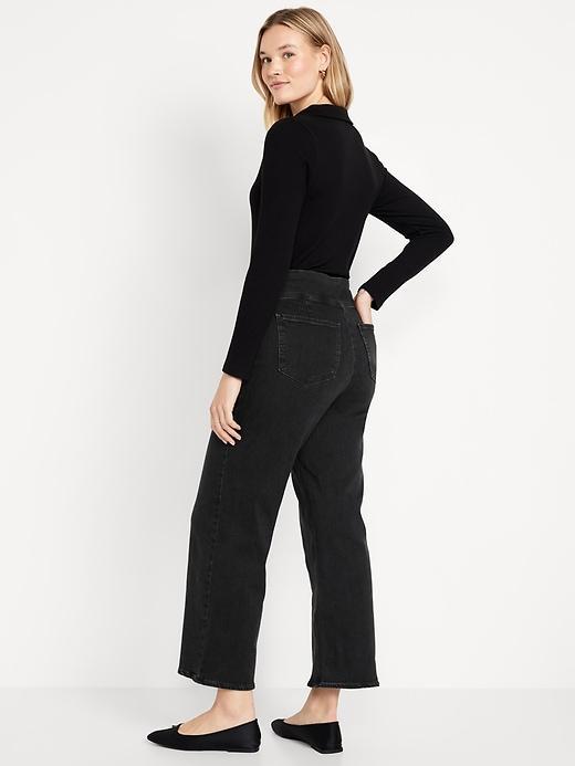 High-Waisted Weekender Pull-On Crop Wide-Leg Jeans Product Image