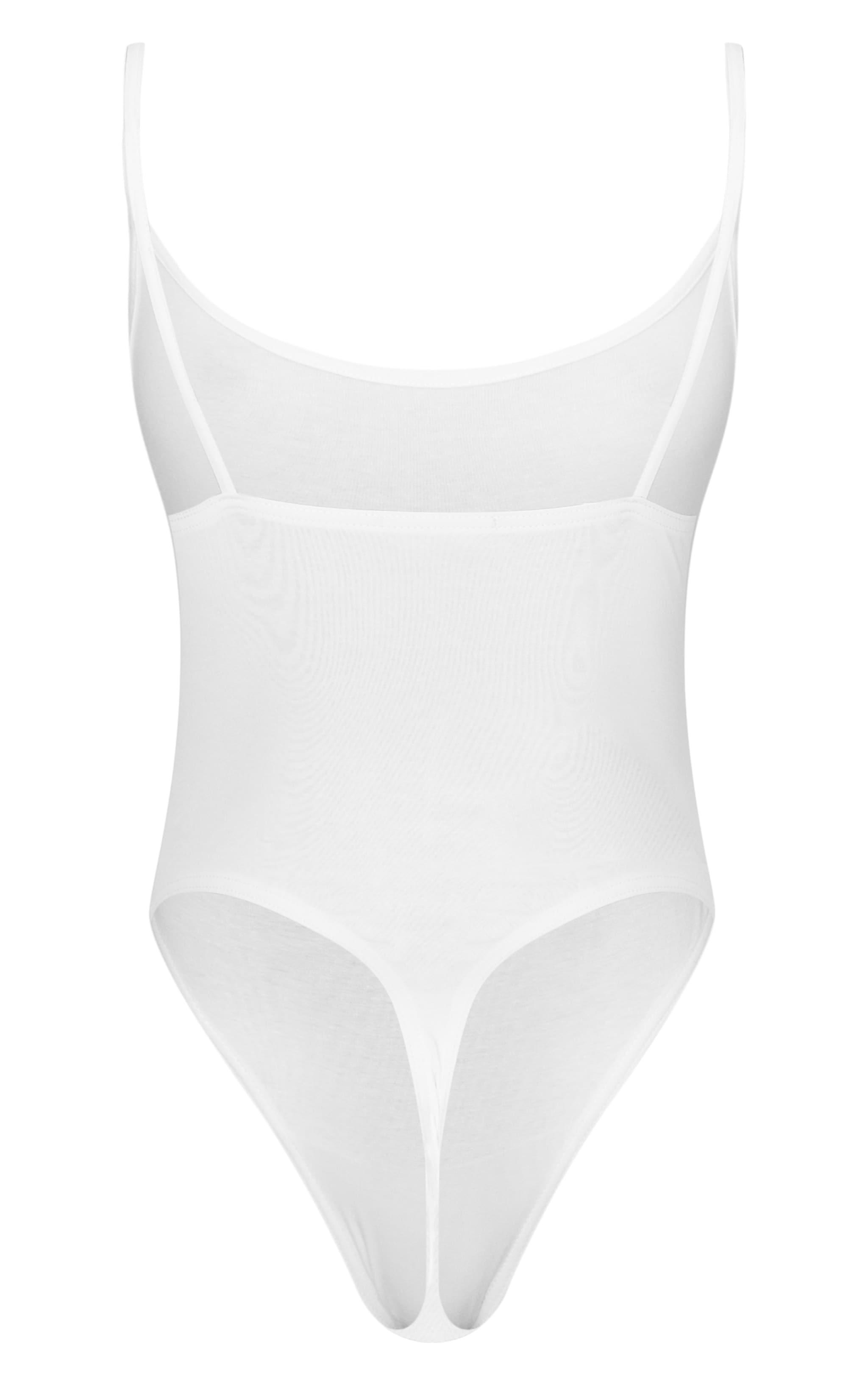 Cream Slinky Strappy Bodysuit Product Image