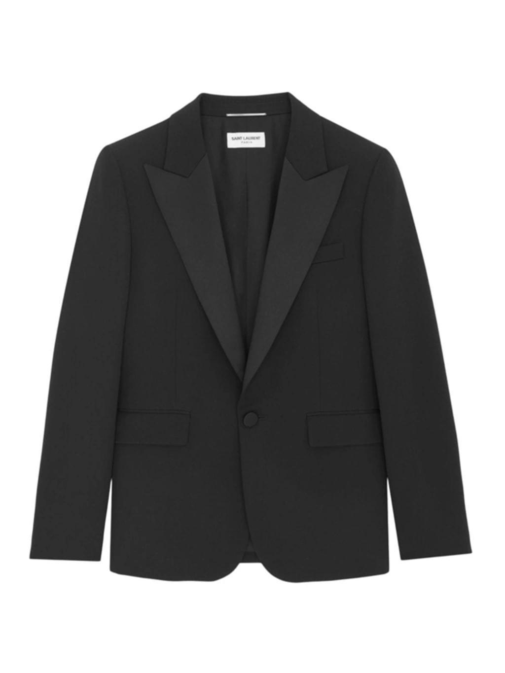 Men Single-breasted Tuxedo Jacket In Black Product Image