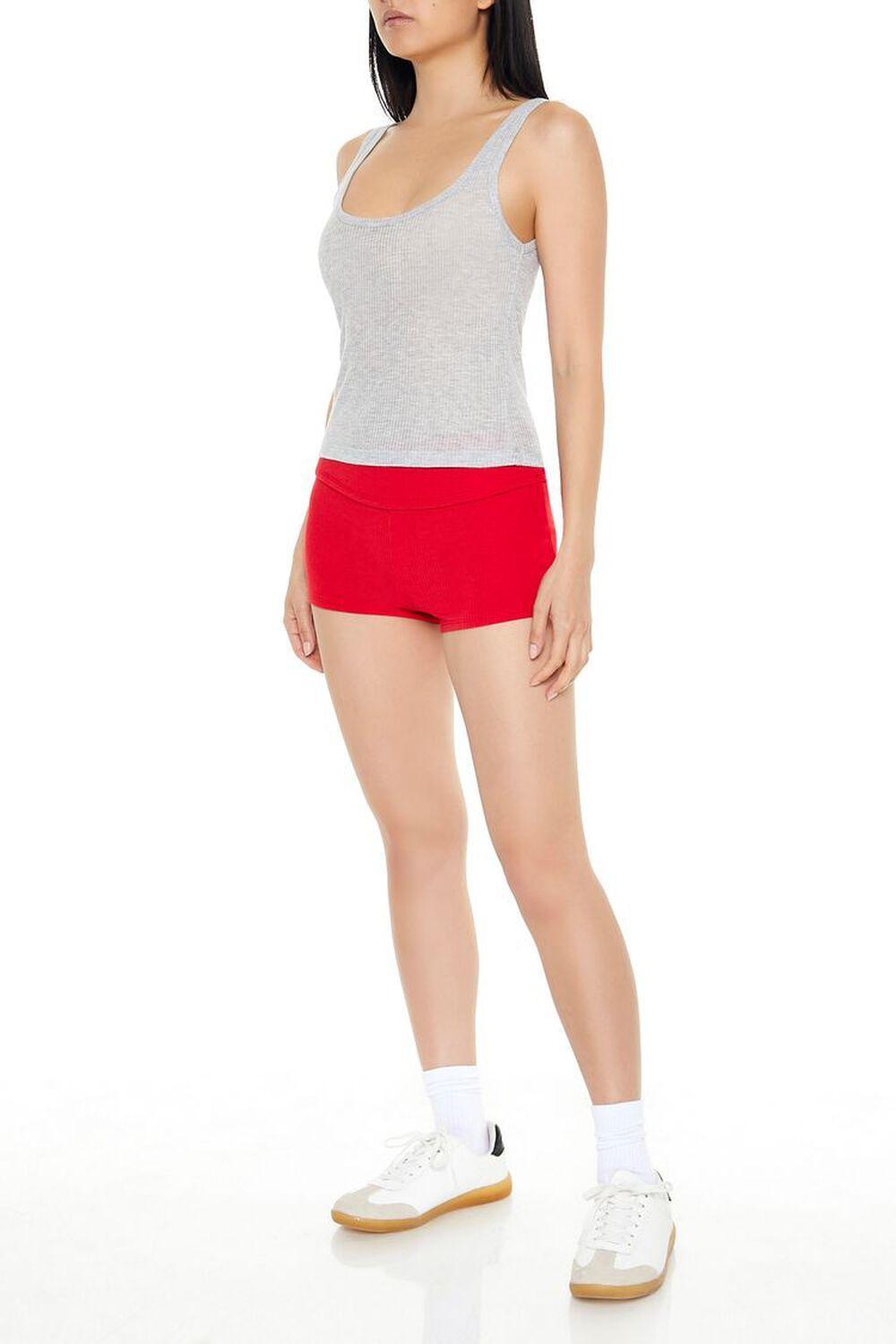 Foldover Ribbed Biker Shorts | Forever 21 Product Image