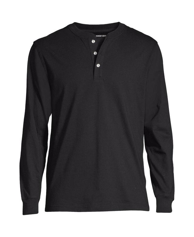 Mens Lands End Super-T Henley Dark Green Product Image